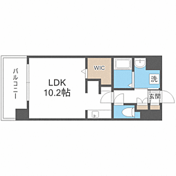 ＬＩＢＴＨ博多駅南ＩＩＩ 9階ワンルームの間取り