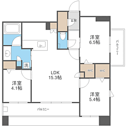 エンクレスト博多EXCEED 3LDKの間取図画像