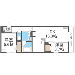D-ROOM半道橋 2LDKの間取図画像