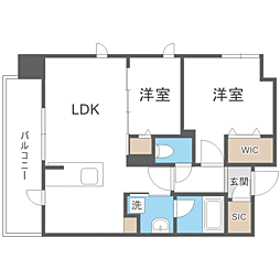 福岡市南区那の川2丁目マンション 2LDKの間取図画像