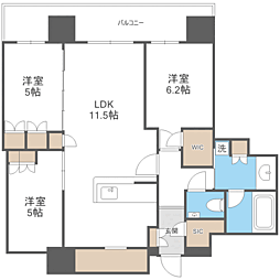 照葉ザ・タワー 3LDKの間取図画像