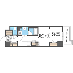 ウェルブライト博多ステーション 1DKの間取図画像