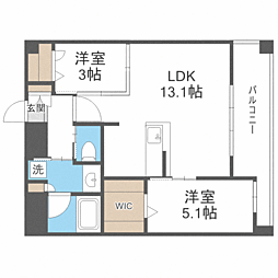 エンクレスト天神南PURE 2LDKの間取図画像