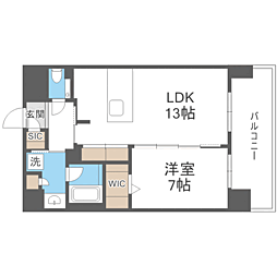 S-RESIDENCE大手門awesome 1LDKの間取図画像