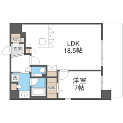 S-RESIDENCE大手門awesome 1LDKの間取図画像