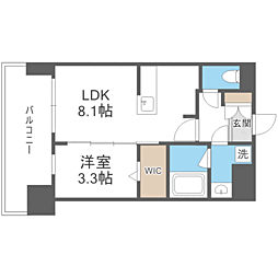 ブランシエスタ千早RJR 1LDKの間取図画像