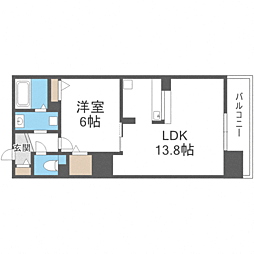S-FORT警固タワー 1LDKの間取図画像