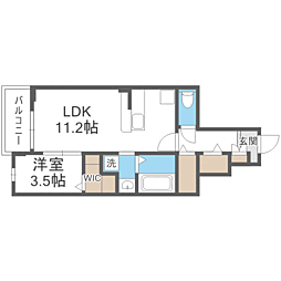 シャロームセブン平尾 1LDKの間取図画像
