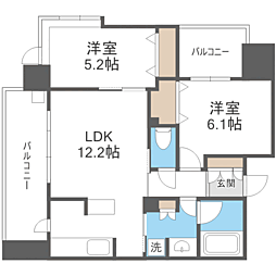 エンクレスト南福岡奏の杜 2LDKの間取図画像