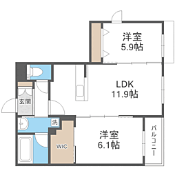 U residence 東比恵 2LDKの間取図画像