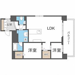 ウェルブライト博多ステーション 2LDKの間取図画像