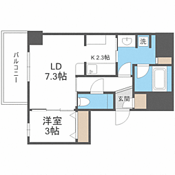 ウェルブライト博多ステーション 1LDKの間取図画像