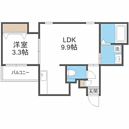 WISTERIA香椎SUZU 1LDKの間取図画像