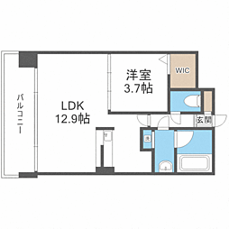 ナビールコート薬院 1LDKの間取図画像