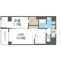 ベルコルティーレ 1LDKの間取図画像