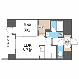 エンクレスト博多MATE 1LDKの間取図画像