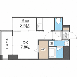 エンクレスト博多THETIME 1DKの間取図画像