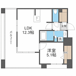 エンクレスト博多駅南GRACE 1LDKの間取図画像