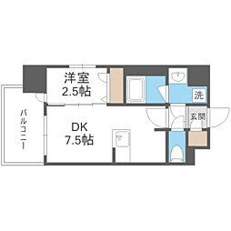 ブランシエスタ千早RJR 1DKの間取図画像