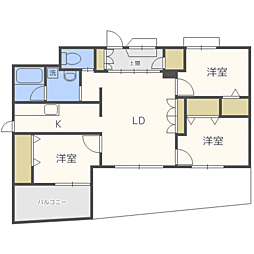 カルシア姪浜ノヴァリア 3LDKの間取図画像