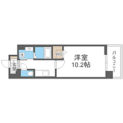 福岡市南区大楠2丁目マンション 1Kの間取図画像