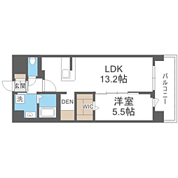 福岡市南区大楠2丁目マンション 1LDKの間取図画像