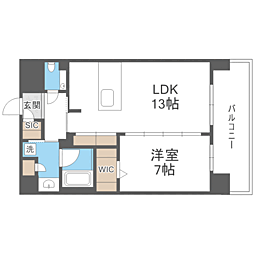 S-RESIDENCE大手門awesome 1LDKの間取図画像