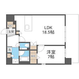 S-RESIDENCE大手門awesome 1LDKの間取図画像
