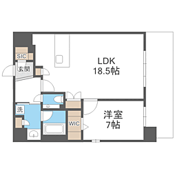 S-RESIDENCE大手門awesome 1LDKの間取図画像