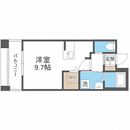 エンクレスト呉服町 ワンルームの間取図画像
