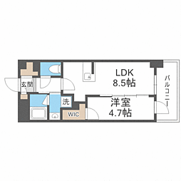 バウスステージ大濠 1LDKの間取図画像