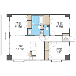 ボヌールレーベン 3LDKの間取図画像