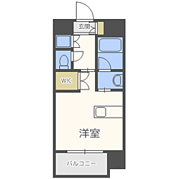 プライムアーバン博多東 ワンルームの間取図画像