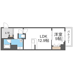 Kyokuyouモダンベース天神 1LDKの間取図画像