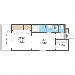 レジディア天神 1LDKの間取図画像