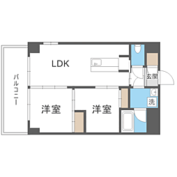 庭園レジデンス西館 2LDKの間取図画像