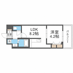 パルククレール博多 1LDKの間取図画像