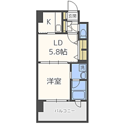 エンクレストNEO博多駅南 2Kの間取図画像
