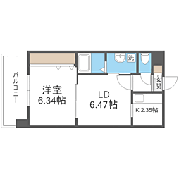 レジディア天神 1LDKの間取図画像