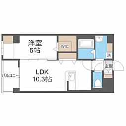 エージェ山王 1LDKの間取図画像