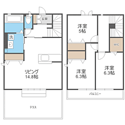 プレステージ和白VI C棟 3LDKの間取図画像