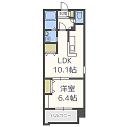 Duo県庁前 1LDKの間取図画像