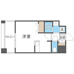 エンクレスト天神PORT ワンルームの間取図画像