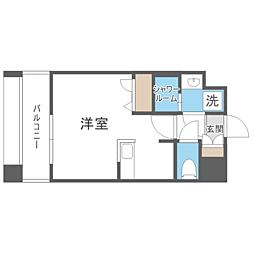 エンクレスト天神PORT ワンルームの間取図画像