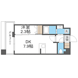 エンクレスト天神PORT 1DKの間取図画像