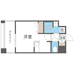 エンクレスト天神PORT ワンルームの間取図画像