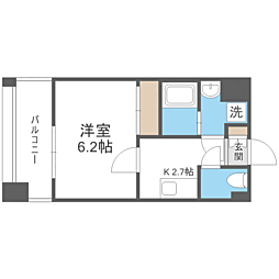 エンクレスト天神PORT 1Kの間取図画像