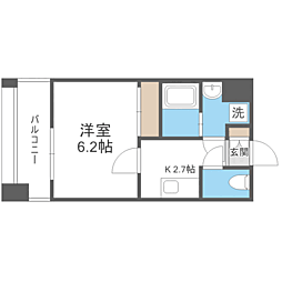 エンクレスト天神PORT 1Kの間取図画像