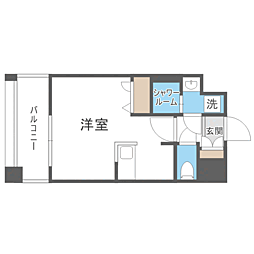 エンクレスト天神PORT ワンルームの間取図画像