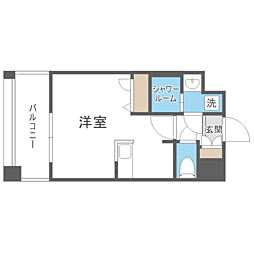 エンクレスト天神PORT ワンルームの間取図画像
